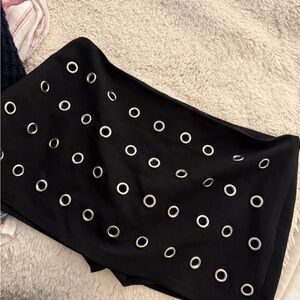 Black Eyelet Women's Skirt
